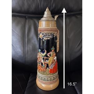 Vintage Beer Stein Made in Germany 16” Oktoberfest